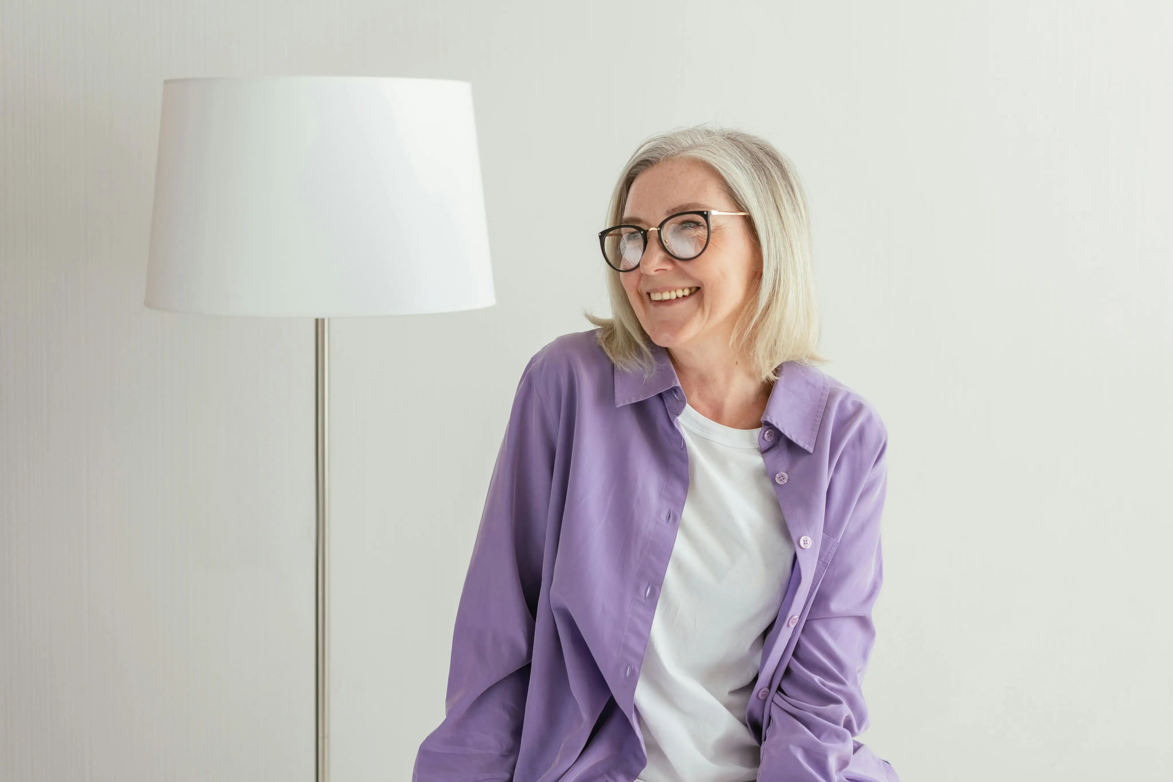 Covered woman smiling